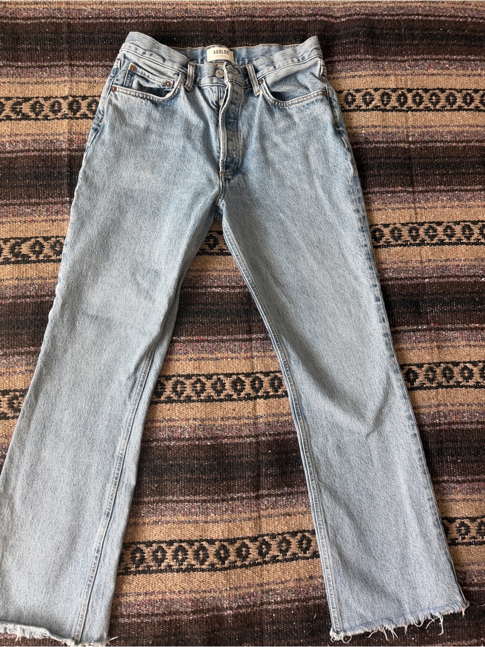 AGOLDE 90's Pinch Waist High-Rise Light Wash Straight Leg Jeans Size 28